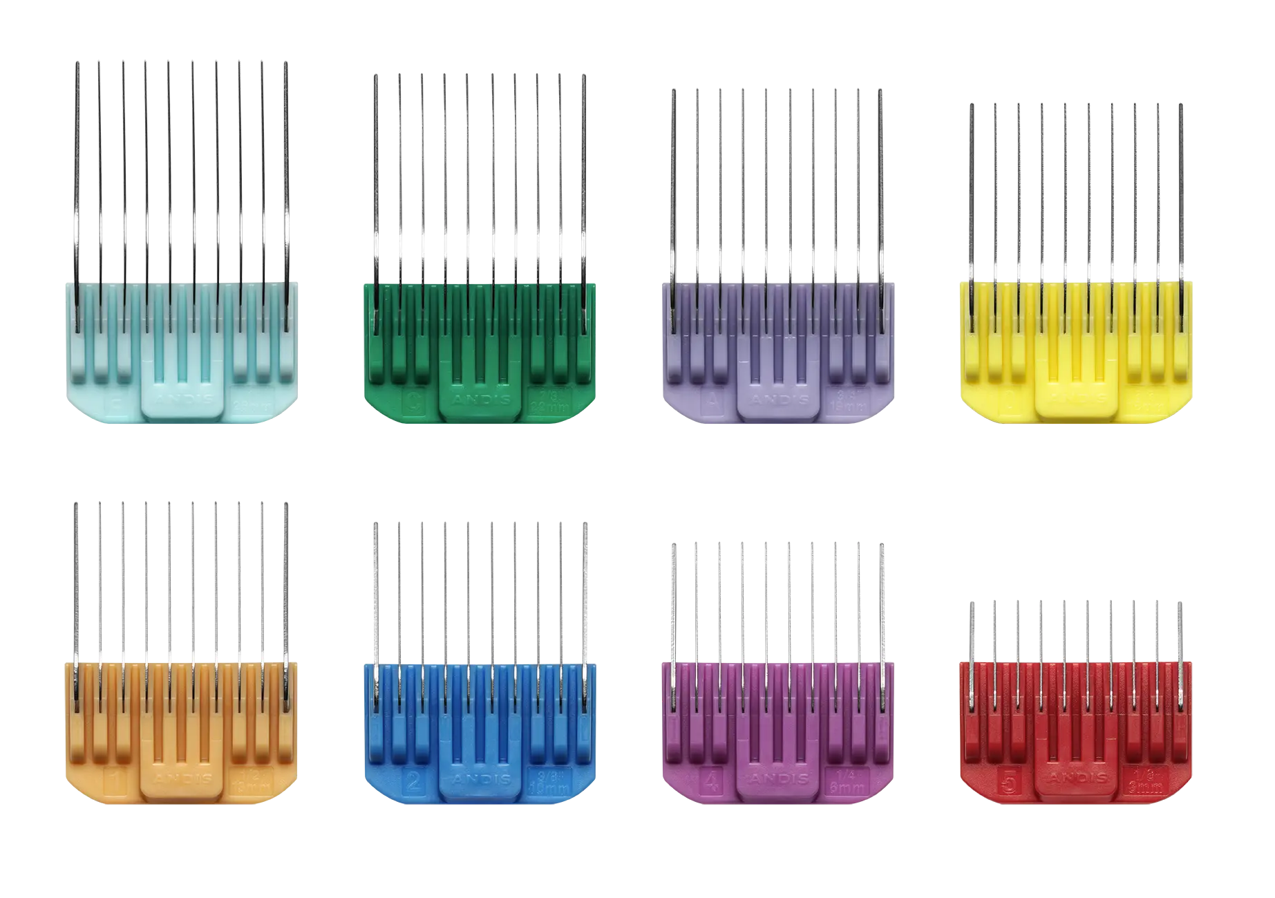 Andis Ayarlanabilir Bıçak Uyumlu | Paslanmaz Çelik 8’li Tarak Seti (24650)