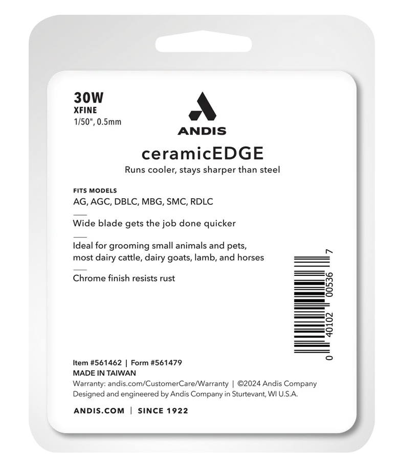 Andis CeramicEdge® #30W Numara XFine | Pet Tıraş Makinesi Bıçağı (561462)
