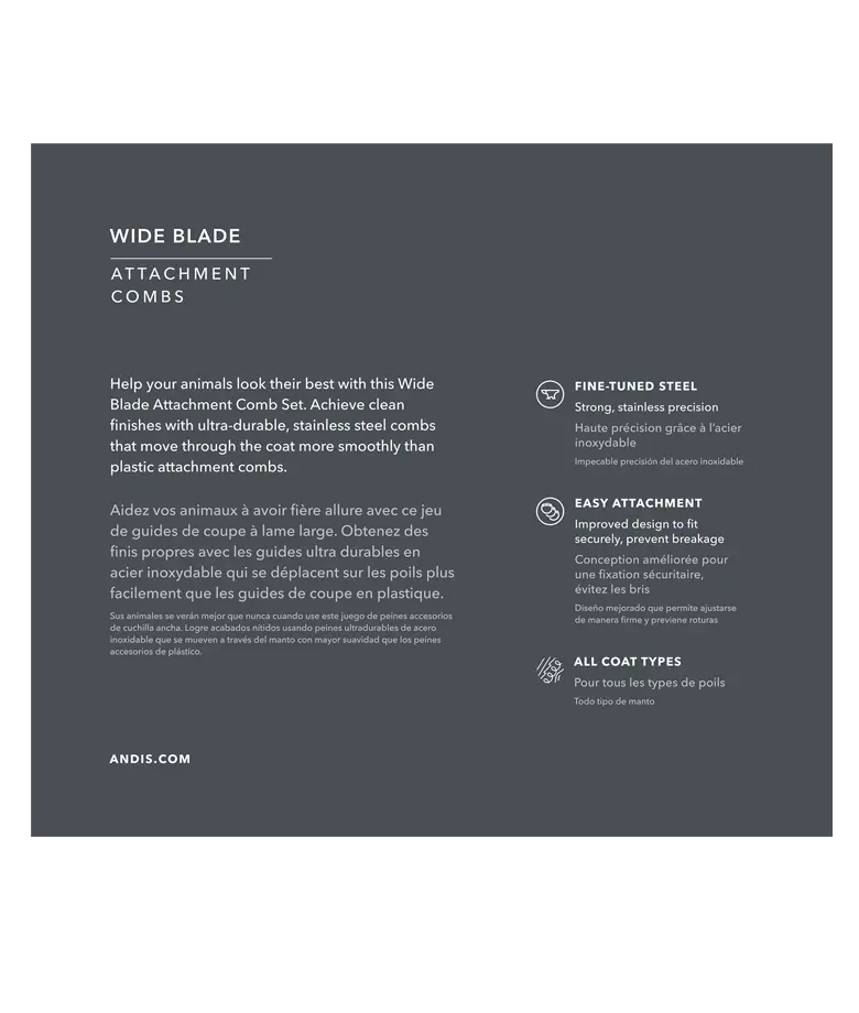 Andis Geniş Bıçak Tarak Seti | 8 Parça (561475)