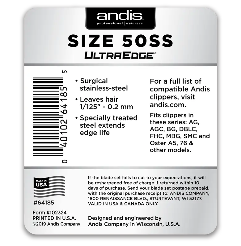 Andis UltraEdge® #50SS Numara | Pet Tıraş Makinesi Bıçağı (64185)