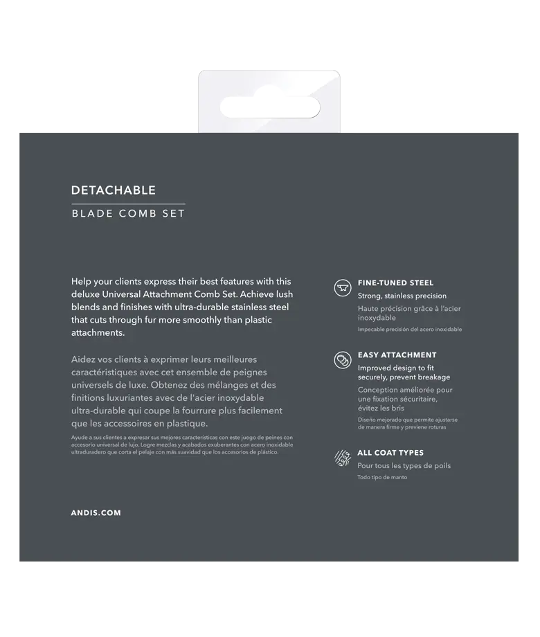 Andis Universal Paslanmaz Çelik Ekstra Bıçaklı 8 Parça Tarak Seti (24845)