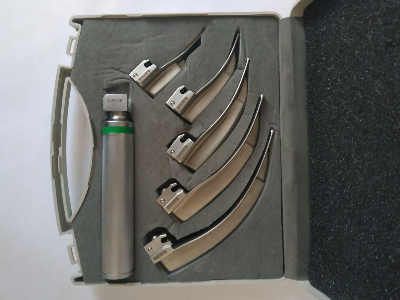 Archer Fiber Optik Laringaskop Seti 5 Blade G Profile No:01234