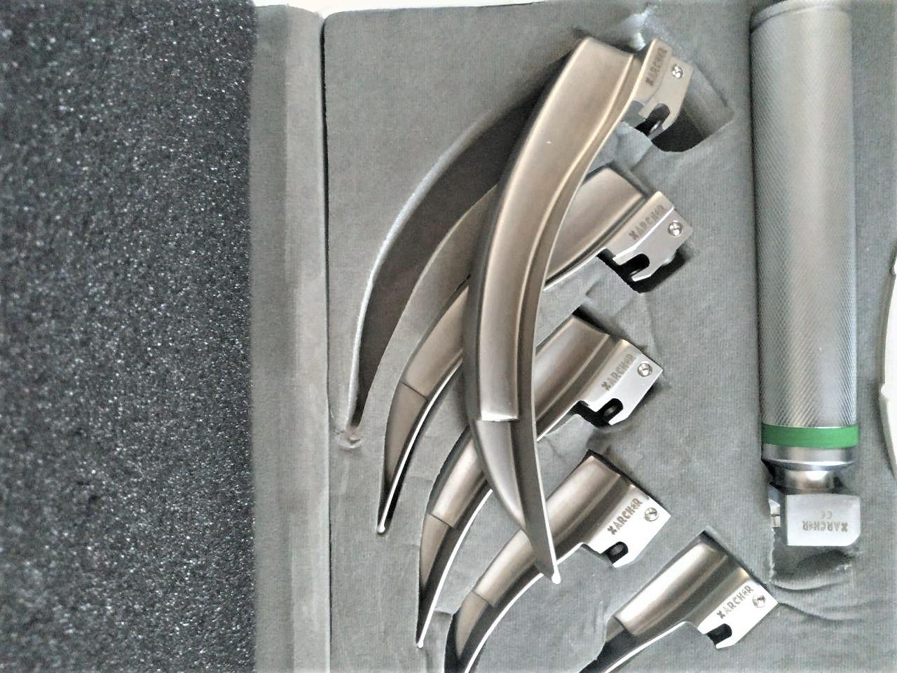 Archer Fiber Optik Laringaskop Seti 5 Blade G Profile No:01234