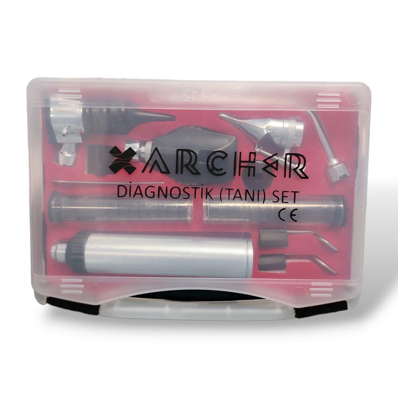 Archer Lüx Diagnostik Set Ent Otoskopoftalmaskop Set