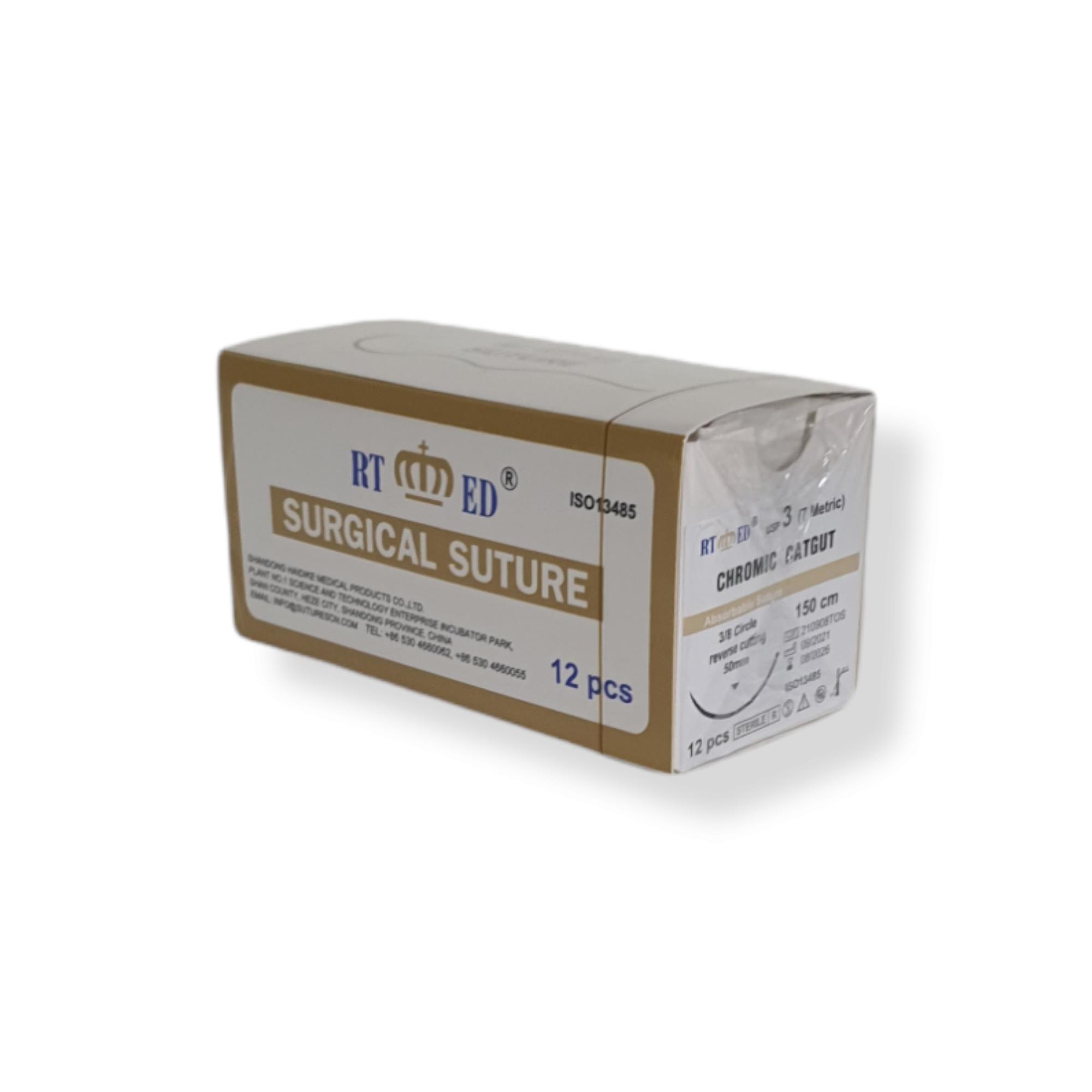 Chromic Katküt Keskin No:3 3/8 50 Mm 150 Cm