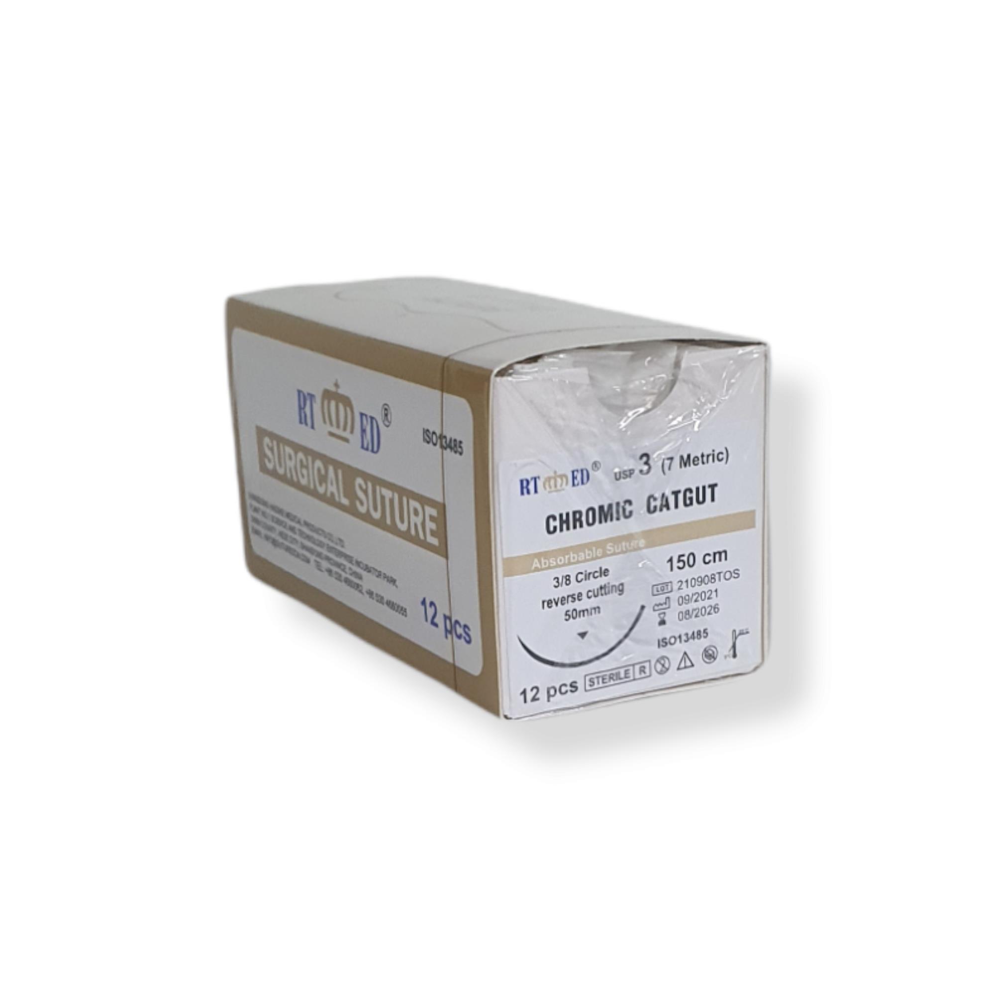 Chromic Katküt Keskin No:3 3/8 50 Mm 150 Cm