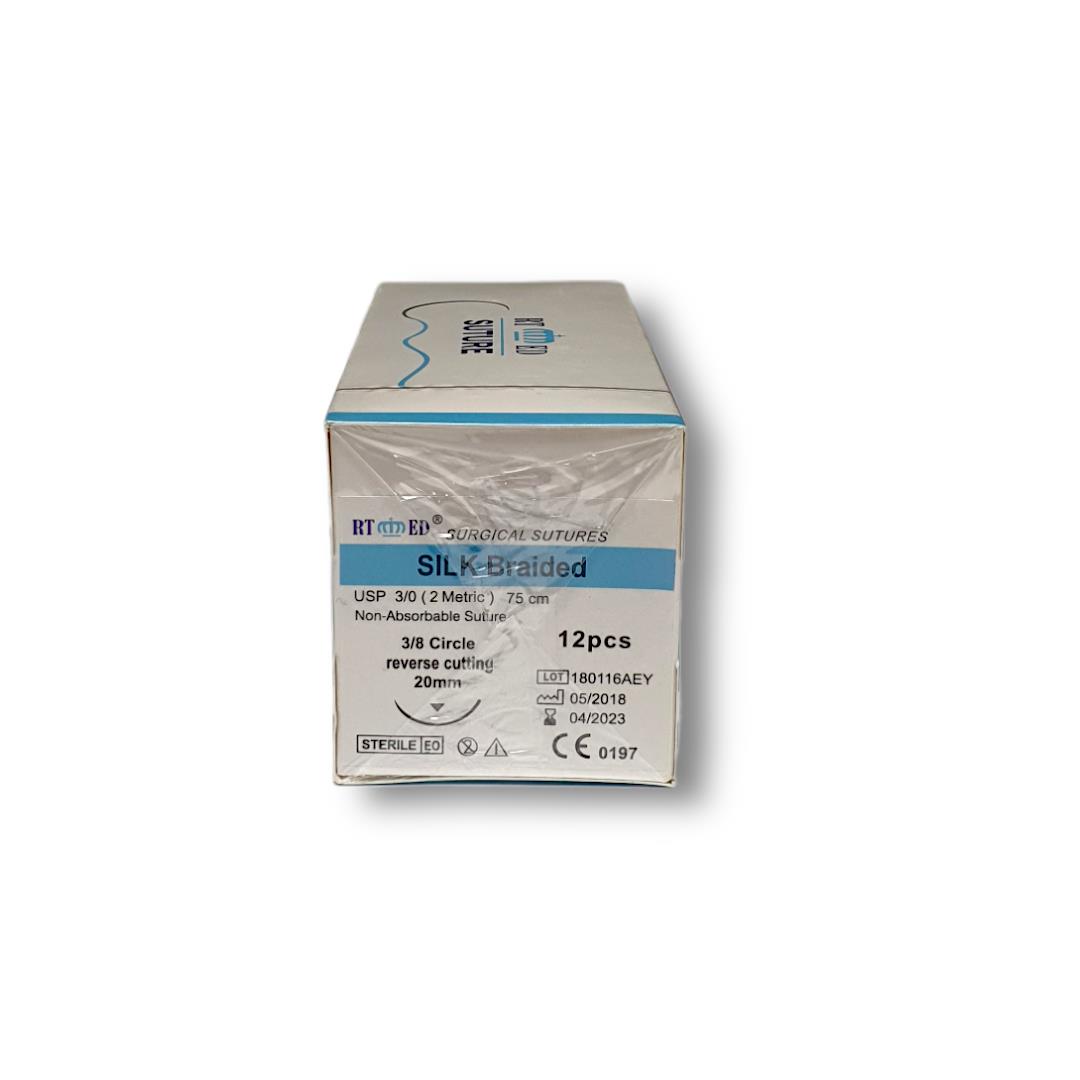 İpek Cerrahi İplik-sütur Silk 12 Li No:3/0 Keskin 20 Mm