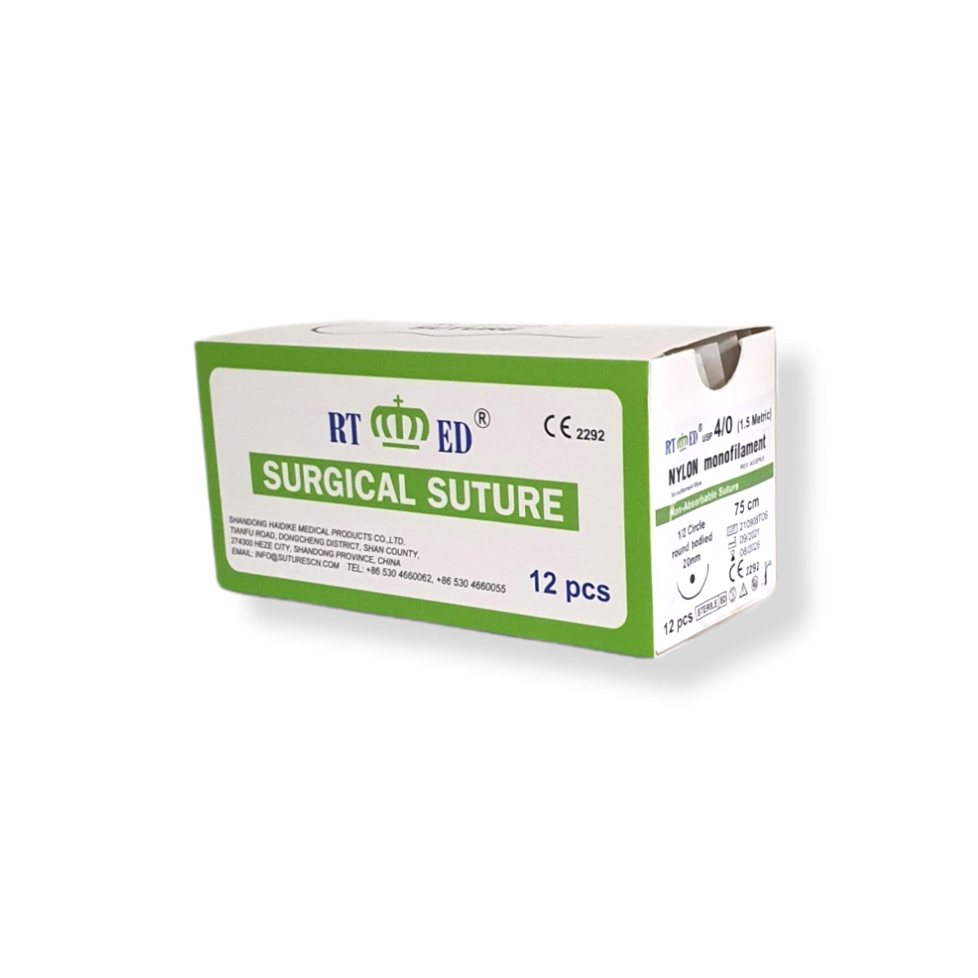 Naylon Monofilament İplik No:4/0 Yuvarlak 1/2 20 Mm 75 Cm