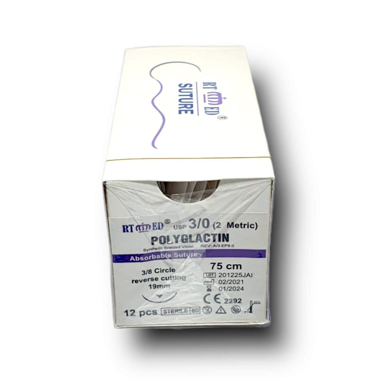 Pgla (polyglactin) Emilebilir No: 3.0 Keskin Cerrahi İplik Sütur