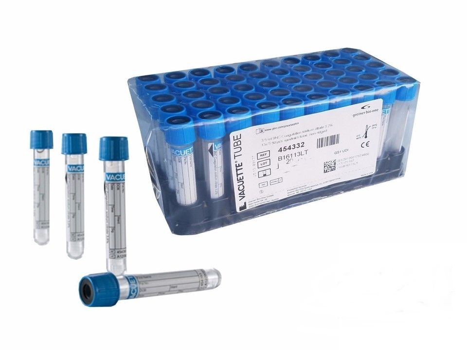 Vacuette Kan Alma Tüpü 3 Ml Sodyum Sitratlı Mavi Kapak 50li